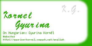 kornel gyurina business card